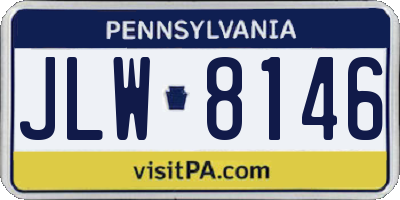 PA license plate JLW8146