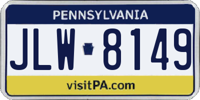 PA license plate JLW8149