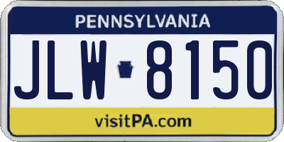 PA license plate JLW8150