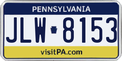 PA license plate JLW8153