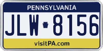 PA license plate JLW8156