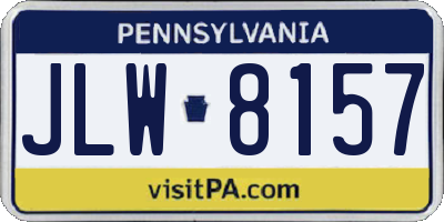 PA license plate JLW8157