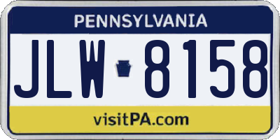 PA license plate JLW8158