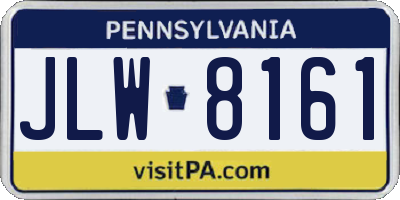 PA license plate JLW8161