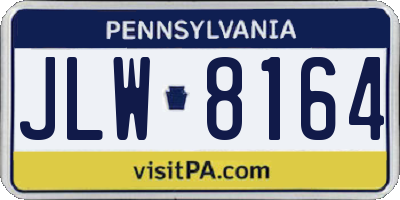 PA license plate JLW8164