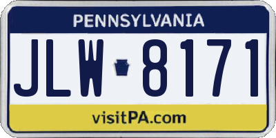 PA license plate JLW8171