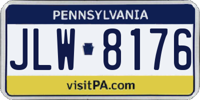 PA license plate JLW8176