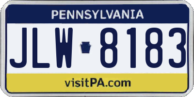 PA license plate JLW8183