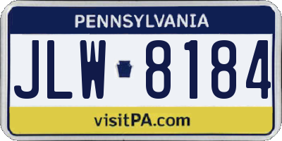 PA license plate JLW8184