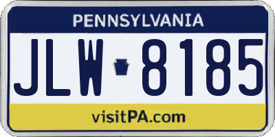 PA license plate JLW8185