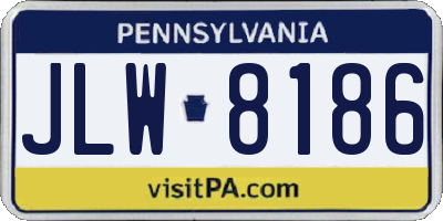 PA license plate JLW8186