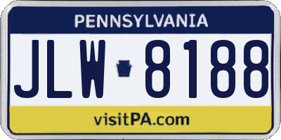 PA license plate JLW8188