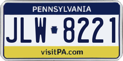 PA license plate JLW8221