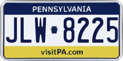 PA license plate JLW8225