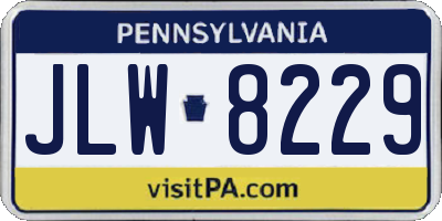 PA license plate JLW8229