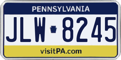 PA license plate JLW8245