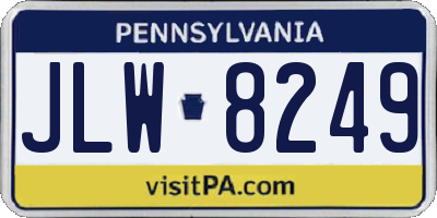 PA license plate JLW8249