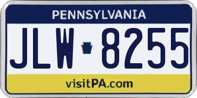 PA license plate JLW8255