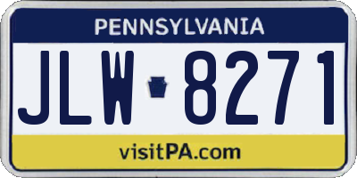 PA license plate JLW8271