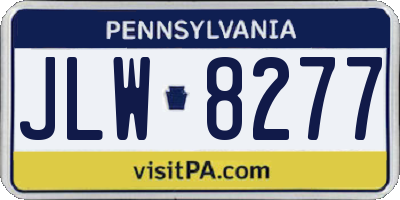 PA license plate JLW8277