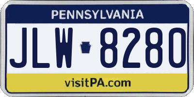 PA license plate JLW8280