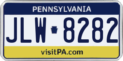 PA license plate JLW8282