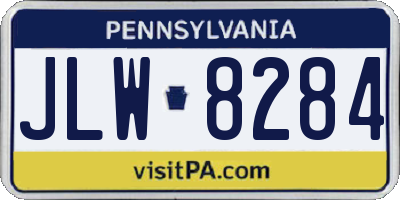 PA license plate JLW8284