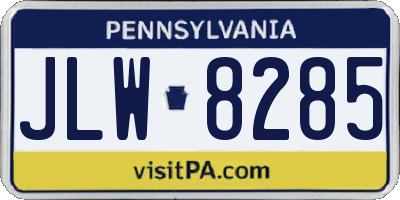 PA license plate JLW8285