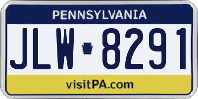 PA license plate JLW8291