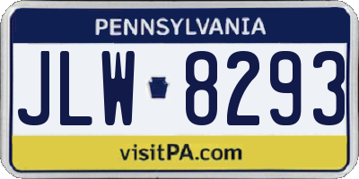 PA license plate JLW8293
