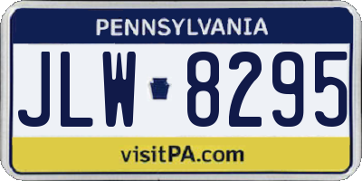PA license plate JLW8295
