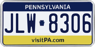 PA license plate JLW8306