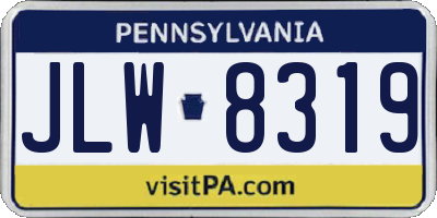 PA license plate JLW8319