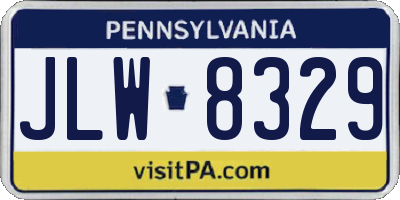 PA license plate JLW8329