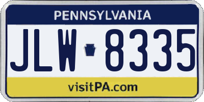 PA license plate JLW8335
