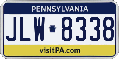 PA license plate JLW8338