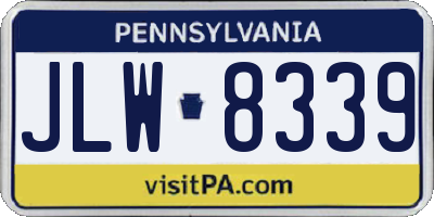 PA license plate JLW8339
