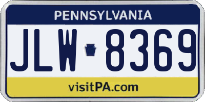 PA license plate JLW8369