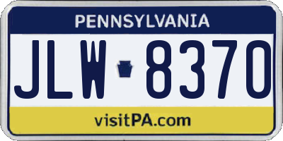 PA license plate JLW8370