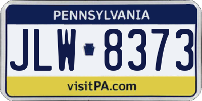 PA license plate JLW8373