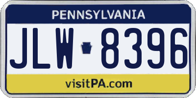 PA license plate JLW8396