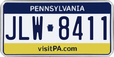 PA license plate JLW8411