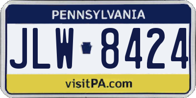 PA license plate JLW8424