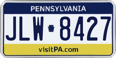 PA license plate JLW8427