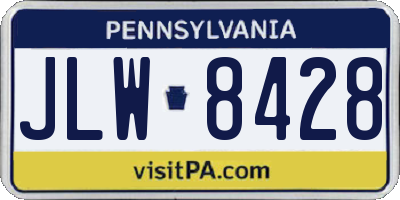 PA license plate JLW8428