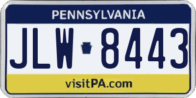 PA license plate JLW8443