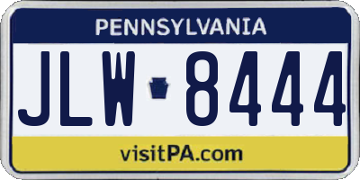 PA license plate JLW8444