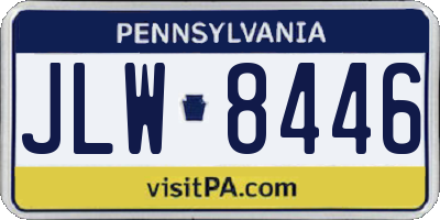 PA license plate JLW8446
