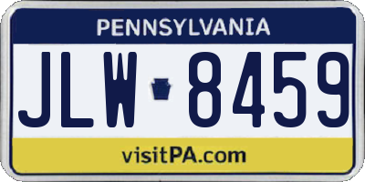 PA license plate JLW8459