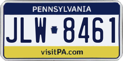 PA license plate JLW8461